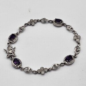 VTG PAJ BB Amethyst Purple Silver Tone Bracelet